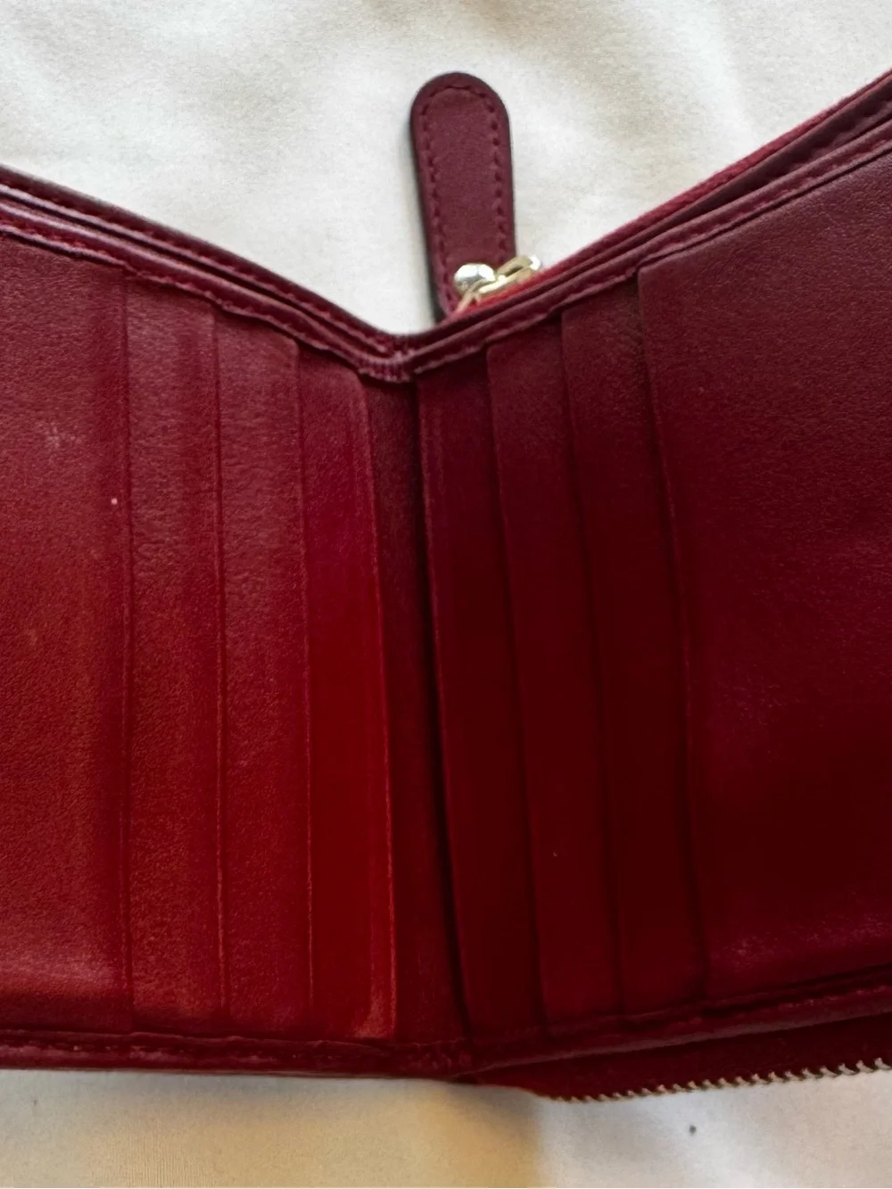 Gucci Red Guccissima Leather Compact Zip and bifold Wallet Made In Italy - Picture 3 of 6